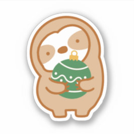 Schattig groen kerstslothornament sticker