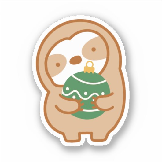Schattig groen kerstslothornament sticker (Voorkant)
