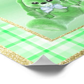 Schattig groen konijn "Welkom" Poster (Hoek)