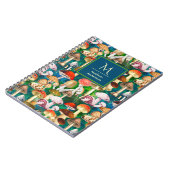 Schattig groen paddenstoel schimmel patroon notitieboek (Linkerzijde)