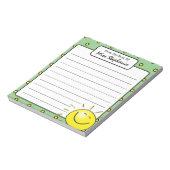 Schattig Groen Zonneschijn Glimlach Gezicht Van Le Notitieblok (Linkerzijde)