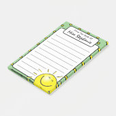 Schattig Groen Zonneschijn Glimlach Gezicht Van Le Post-it® Notes (Schuin)