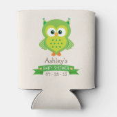 Schattig Groene Uil Baby shower Blikjeskoeler (Achterkant)