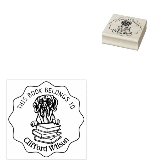Schattig groot Deen hond boek Rubberstempel (Gestempeld)