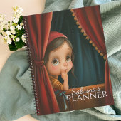 Schattig Groot Oog Verstoppertje Spelen Meisje Planner