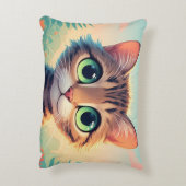 Schattig grootogig tabby poesje accent kussen (Achterkant (Verticaal))