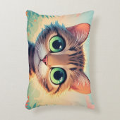 Schattig grootogig tabby poesje accent kussen (Voorkant(Verticaal))