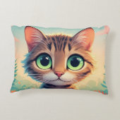 Schattig grootogig tabby poesje accent kussen (Achterkant)