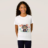 Schattig grootogig tabby poesje t-shirt (Voorkant volledig)