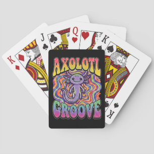 Schattig Groovy Hippie Axolotl Retro 70s Regenboog Pokerkaarten