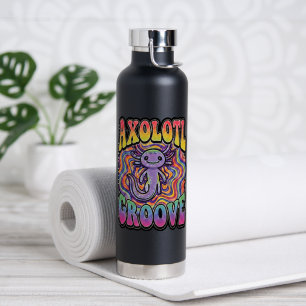 Schattig Groovy Hippie Axolotl Retro 70s Regenboog Waterfles