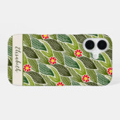 Schattig Groovy Hippie Rood Groen Madeliefje Bloem iPhone 16 Hoesje (Achterkant horizontaal)
