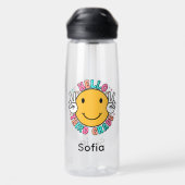 Schattig Groovy Smiley Face Hallo Derde Leerjaar T Waterfles (Achterkant)