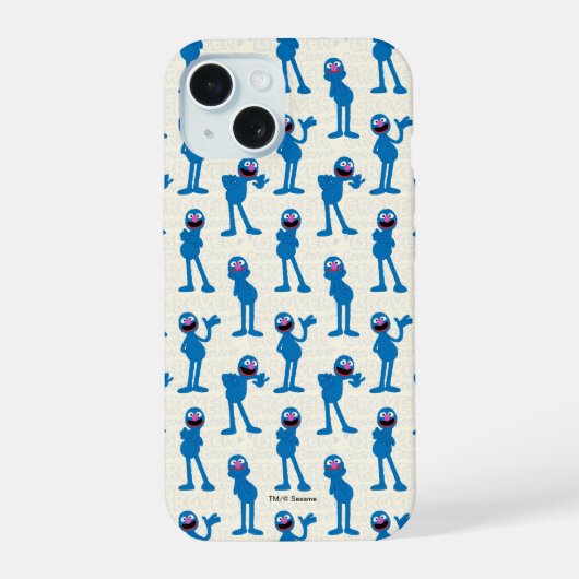 Schattig Grover-patroon iPhone 15 Case (Achterkant)