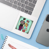 Schattig grunge punkrock stel verliefd sticker (Laptop met iPhone)