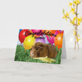 Schattig-Guinea Varkens en ballonnen | Gefelicitee Kaart (Gele Bloem)