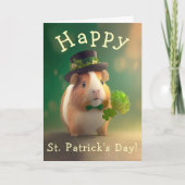 Schattig Guinee Pig Good Tidings St. Patrick's Day Feestdagen Kaart (Voorkant)