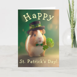 Schattig Guinee Pig Good Tidings St. Patrick's Day Feestdagen Kaart