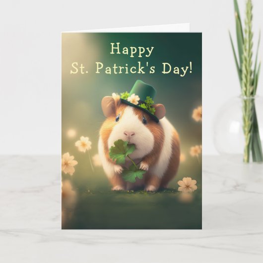 Schattig Guinee Pig St. Feestdagen Kaart (Voorkant)