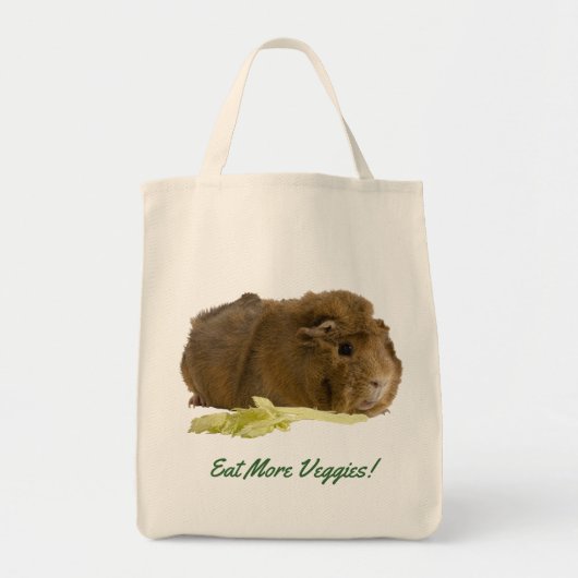 Schattig Guinee Varkens Eating Celery Foto herbrui Tote Bag (Voorkant)