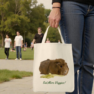 Schattig Guinee Varkens Eating Celery Foto herbrui Tote Bag