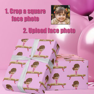 Schattig Gymnastiek Meisje Aangepaste Kinderen Gez Cadeaupapier