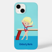 Schattig gymnastiek meisje gepersonaliseerd blond Case-Mate iPhone case (Achterkant)