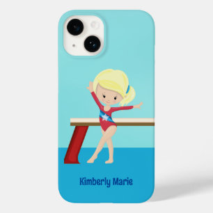 Schattig gymnastiek meisje gepersonaliseerd blond  Case-Mate iPhone 14 hoesje