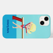 Schattig gymnastiek meisje gepersonaliseerd blond  Case-Mate iPhone case (Achterkant (horizontaal))