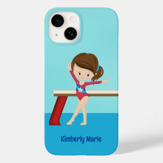 Schattig gymnastiek meisje gepersonaliseerde gymna Case-Mate iPhone case (Achterkant)