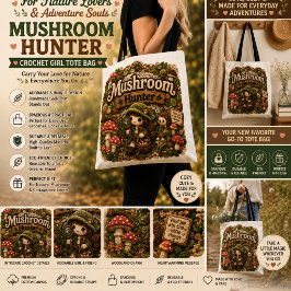 Schattig Haakmeisje dat naar Paddenstoelen zoekt C Tote Bag