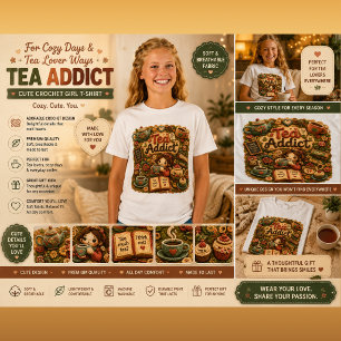 Schattig Haakmeisje Genietend van Koffie Gezellig  T-shirt