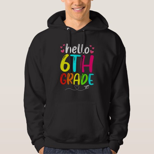 Schattig Hallo 6e Klas Terug naar school eerste da Hoodie (Voorkant)