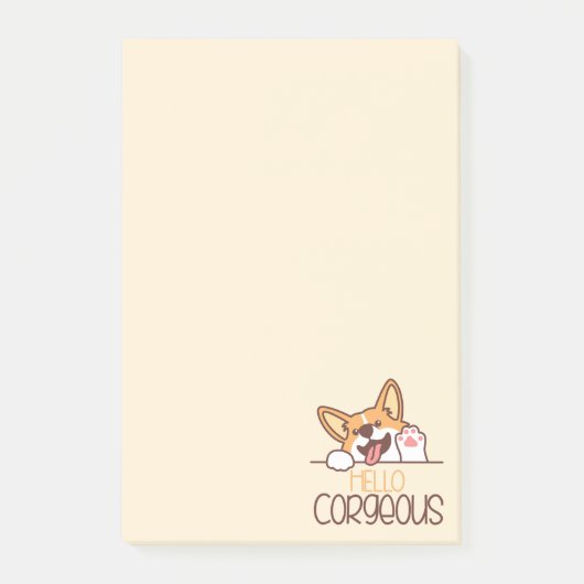 Schattig Hallo Corgi Hond Post-it® Notes (Voorkant)