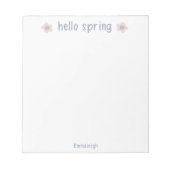 Schattig Hallo Lente Bloemstuk Aangepaste Initiale Notitieblok (Voorkant)
