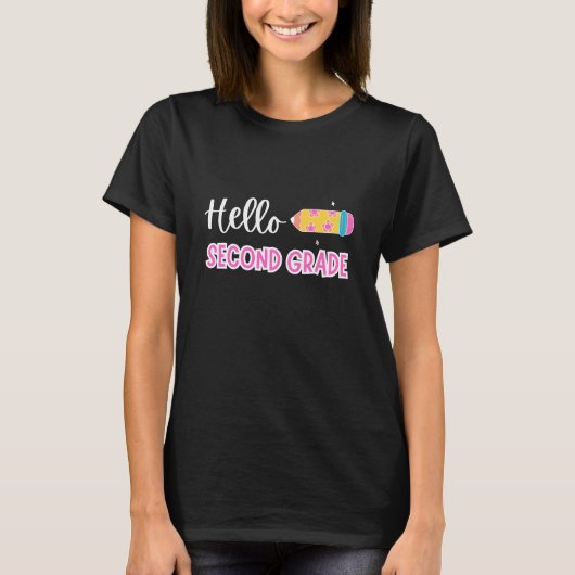 Schattig Hallo Tweede Klas Bloem Potlood T-shirt (Voorkant)