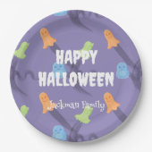 Schattig Halloween aanpasbaar Papieren Bordje (Voorkant)