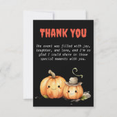 Schattig Halloween Baby shower Dank u kaart (Voorkant)