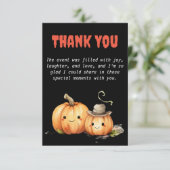 Schattig Halloween Baby shower Dank u kaart (Staand voorkant)