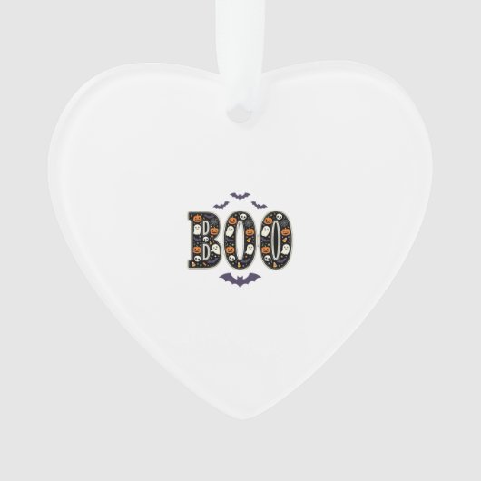 Schattig Halloween Boe Geest Pompoen Ontwerp Ornament (voorkant)