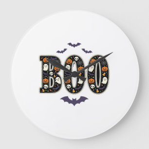 Schattig Halloween Boo Geest Pompoen Ontwerp Grote Klok