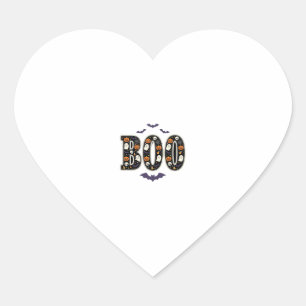Schattig Halloween Boo Geest Pompoen Ontwerp Hart Sticker
