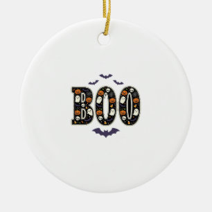 Schattig Halloween Boo Geest Pompoen Ontwerp Keramisch Ornament