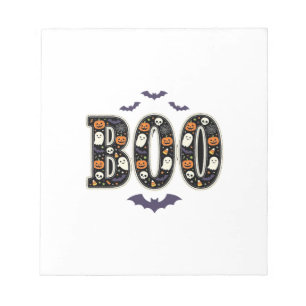 Schattig Halloween Boo Geest Pompoen Ontwerp Notitieblok