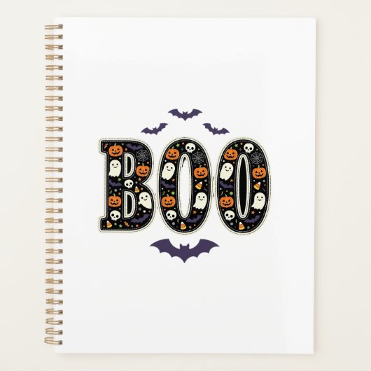 Schattig Halloween Boo Geest Pompoen Ontwerp Planner (Voorkant)
