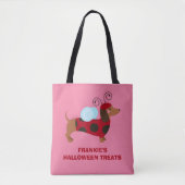 Schattig Halloween Dachshund Dog Ladybug Costuum Tote Bag (Voorkant)