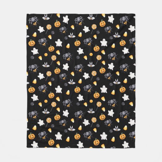 Schattig Halloween esthetisch patroon Fleece Deken (Voorkant)