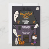Schattig Halloween-feest Spokenhuis Kaart (Voorkant)