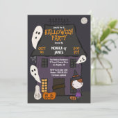 Schattig Halloween-feest Spokenhuis Kaart (Staand voorkant)