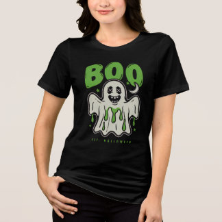 Schattig Halloween Geest BOO Slijm Tri-Blend Shirt